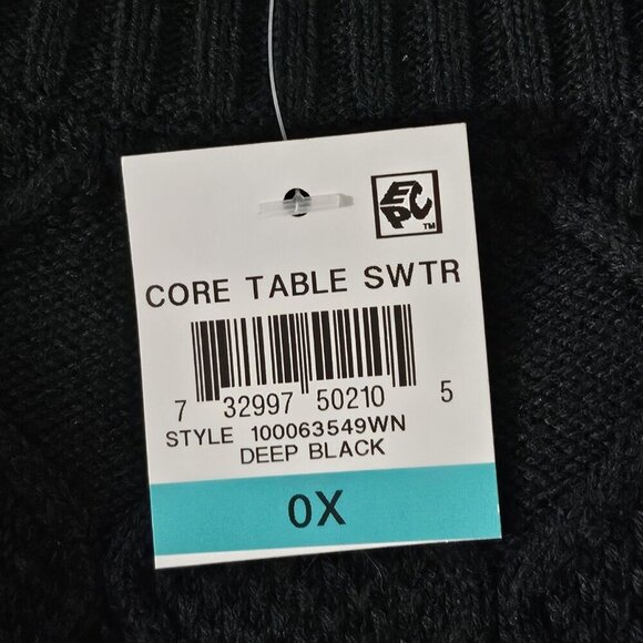 2/$50 Charter Club Plus 0X Black Ribbed Trim Crewneck Sweater - Picture 7 of 8